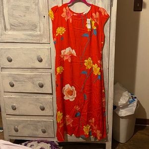 Loft NWT midi cap sleeve dress